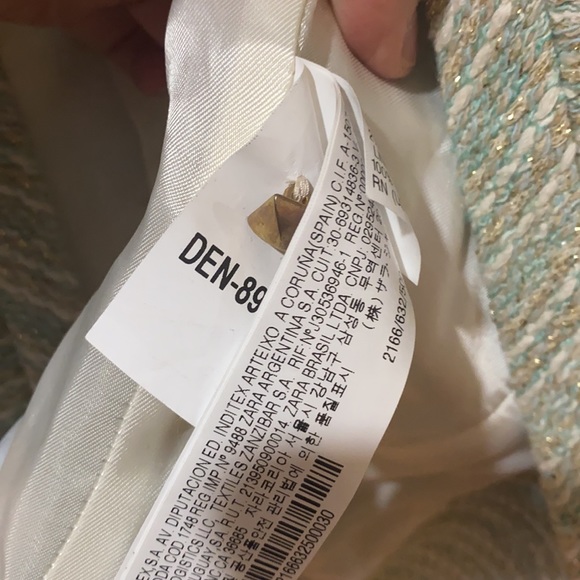 New Zara Fantasy Studded coco mint green jacket blazer spring - Picture 10 of 13